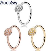 Boosbiy Fashion Cubic Zirconia Round Rings For Women New Design Statement Ring Female Engagement Wedding Jewelry Party Gift 2024 - buy cheap