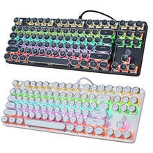 Professional Gaming keyboard mechanical keyboard 87 Keys PUNK LED Backlit Ergonomic Keyboards For Laptop Computer PC Gamer   20j 2024 - buy cheap