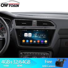 Owtosin автомобильный Радио мультимедийный видео плеер навигация GPS Android 9,0 для Volkswagen VW Tiguan 2016 2017 2018 автомобиль 4 Гб RAM 2024 - купить недорого