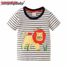 Macacão bebê 2019, camiseta infantil bordada de leão, roupas de verão, camiseta para meninos 2024 - compre barato