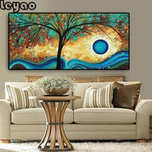 Pintura de diamante sobre lienzo de árbol abstracto, bordado de mosaico de diamantes de gran tamaño, para decoración de sala de estar y Cuadros 2024 - compra barato