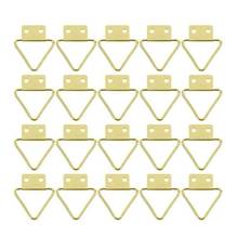 20pcs Golden Triangle Double Hole Hanging Picture Frame Hardware Hook Home Decor Wall Mount Hanger Hook Ring Iron 3.2 X 2.85cm 2024 - buy cheap