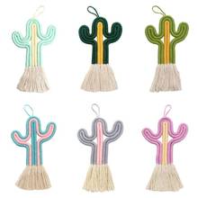 Decoraciones colgantes de Cactus, plantas tejidas hechas a mano, adorno de pared para habitación de niños y hogar 2024 - compra barato