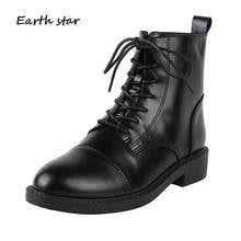 Autumn New Female botas mujer Shoes Women Martin Boots Real Leather Brand Ladies footware Soft Cross-tied Ankle Boots Cross-tied 2024 - buy cheap