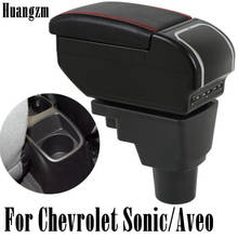 Caja reposabrazos para Chevrolet Sonic/Aveo 2012-2018, consola central, caja de almacenamiento USB 9 2013, 2014, 2015, 2016, 2017 2024 - compra barato