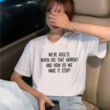 Женская футболка с надписью, футболка с коротким рукавом и принтом, повседневная женская одежда, топы, футболка с графическим рисунком, женская рубашка в стиле Харадзюку 2024 - купить недорого