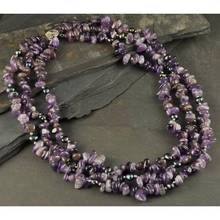Collar de amatista y Perla de color negro para mujer, joyería fina, amatista púrpura, regalo encantador, novedad 2024 - compra barato