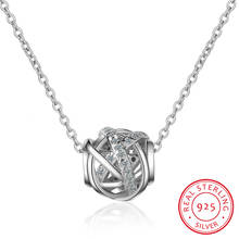 Pingente prata 925, joia feminina com contas de esferas de sorte 2024 - compre barato