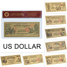 Venta al por mayor de billetes falsos de 1875 años, billetes de oro con marco de COA, billetes americanos, billetes de banco, artículo de regalo, envío directo 2024 - compra barato