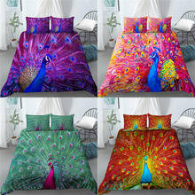 Home Living Luxury 3D Peacock Print 2/3Pcs Comfortable Duvet Cover PillowCase Bedding Sets Queen and King EU/US/AU Size 2024 - buy cheap