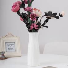 Геометрическая пластиковая ваза белая розовая имитация керамического цветочного горшка Цветочная корзина Цветочная ваза для украшения интерьера скандинавские украшения 2024 - купить недорого