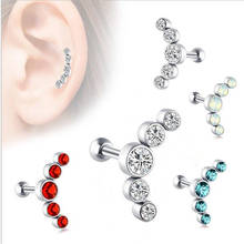 2019 Trendy Punk High Quality Stud Earrings Women Men White Crystal Stud Earrings Piercings Fashion Ear bone Jewelry Gifts 2024 - buy cheap