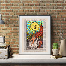 Big Oak Sun Tarot Retro Illustration Poster Canvas Printmaking Wall Art Decoration Painting Fortune-Telling Gift 2024 - buy cheap