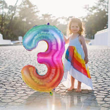 Balões de hélio gradiente arco-íris, 40 polegadas, 16 21 anos, festa de aniversário, decoração, adulto, infantil, globos 2024 - compre barato