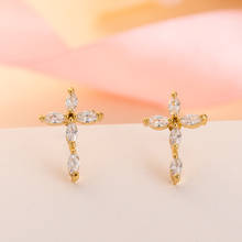 Fashion Religious Christian Cross Stud Earrings for Women Girls Simple Zircon Cross Stud Earrings Jewelry Gift 2024 - buy cheap