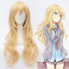 Карнавальный парик Miyazono Kaori, длинные вьющиеся Синтетические Искусственные волосы, вечерние парики для ролевых игр 2024 - купить недорого