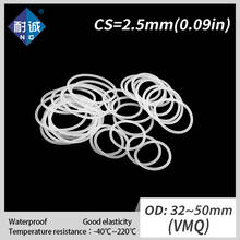 2PCS/lot Silicone rubber oring VMQ CS 2.5mm OD32/34/35/38/40/42/44/45/48/50mm O Ring Gasket Silicone O-ring waterproof 2024 - buy cheap