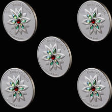 Серебряная Памятная монета в виде Розы с алмазным набором, ограниченная серия 2024 - купить недорого