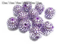 Collar grueso de resina púrpura para niños, cuentas de diamantes de imitación de 12mm/14mm/16mm/18mm/20mm/22mm 2024 - compra barato