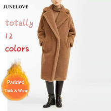 JuneLove Women Winter Faux Fur Warm Long Coat Vintage Long Sleeve Female Thick Teddy Bear Coat Casual Loose Oversize Outwears 2024 - buy cheap