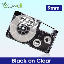 Ecowell 1Pcs XR-9X label Compatible for Casio XR 9X XR9X 9mm label tape Black on Clear for Casio KL-60 KL-120 100 Label Maker 2024 - buy cheap