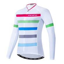 Camiseta de manga larga de ciclismo para mujer, ropa de bicicleta de montaña de equipo profesional, color blanco, para primavera y otoño 2024 - compra barato