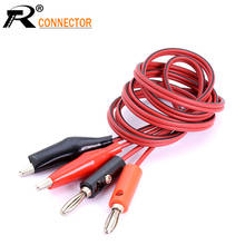 1pc 4MM Dual Alligator Clip to Banana Connector Oscilloscope Test Probe Cable 1M 3FT Red Black 2024 - buy cheap