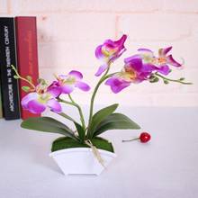 Borboleta artificial orquídea bonsai falso flor com vaso mesa decoraçãofor sala de estar casa decoração do jardim 2024 - compre barato