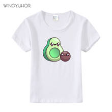 Новая футболка с рисунком авокадо Летние повседневные топы с короткими рукавами для мальчиков и девочек детская забавная футболка Kawaii 2020 2024 - купить недорого