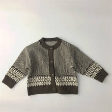 Детский вязаный кардиган, теплый утепленный свитер на весну и зиму, верхняя одежда для маленьких мальчиков и девочек 2024 - купить недорого