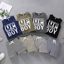 New Summer Baby Boys Clothes Suit Children Sleeveless Letter T Shirt Shorts Toddler Casual Clothing Set Kids Tracksuits 2024 - buy cheap