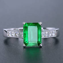 Natural Emerald Rings for Loves Silver 925 Engagement for Couples Vintage Temperament Luxury Jewelry Resizable with Diamonds 2024 - buy cheap