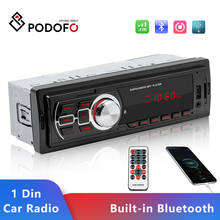Podofo-Radio con Control remoto para coche, reproductor Mp3 RAC de 12V, USB/SD/AUX-IN, 1DIN, estéreo, Bluetooth, Digital, música, pantalla táctil 2024 - compra barato