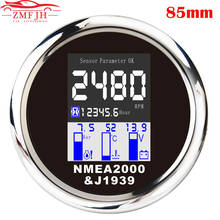 NMEA 2000 Multi-functional 4 in 1 Gauge 85mm Digital Tachometer Water Temp Oil Pressure 0~10Bar With Alarm 9-32V 2024 - buy cheap