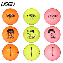 Usgn bola de golfe colorida, bolas de 2 camadas, presente chinês, logotipo personalizado, laranja, rosa e amarelo 2024 - compre barato