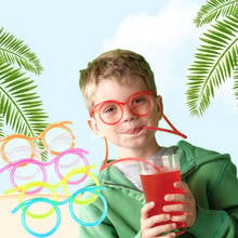 Funny Soft Plastic Straw For Kids Creative Birthday Party Toys Fun Glasses Flexible Drinking Toys Children Baby Party Toys Gifts 2024 - buy cheap