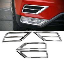 Car styling ABS Chrome Front Fog Light Lamp Cover Trim 4pcs For VW Tiguan 2nd Gen 2016 2017 2024 - buy cheap