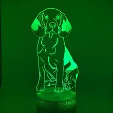 Luz Nocturna Led 3D para niños, lámpara de ambiente beagle para dormitorio con/sin ilusión remota, lámpara para perro y mascota, regalo de Navidad 2024 - compra barato