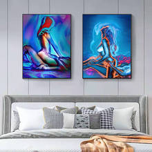 Pintura de decoración moderna para sala de estar, pintura de fondo de sofá para pared, impresiones de belleza Sexy abstracta, pintura al óleo de restaurante 2024 - compra barato