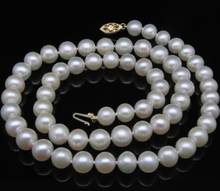 noble women gift GOLD CLASP HHUGE natural freshwater White GW 9-9.5MM white AAA+ Akoya pearls necklaces 2024 - buy cheap