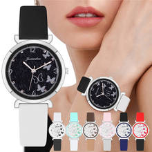 Relógios de quartzo femininos da moda, relógio de borboleta, casual, pulseira de couro, relógios de pulso, zegarek damski, imperdível 2024 - compre barato