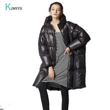 KJMYYX-Chaqueta de plumas de gran tamaño para mujer, Plumífero largo con capucha, abrigo informal de plumón de pato, Parka de invierno, 2019 2024 - compra barato