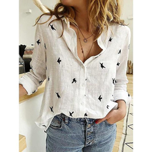 Blusa holgada informal de algodón y lino con manga larga para oficina, camisa holgada con botones, talla grande 5XL 2024 - compra barato