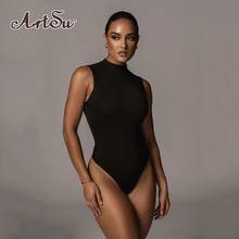 Anjos segredo preto sexy sem mangas bodysuit feminino primavera outono algodão dupla camada casual macacão das mulheres ag30284 2024 - compre barato