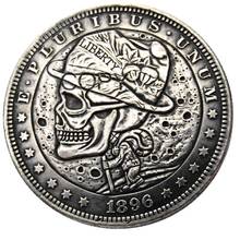 HB(12)US 1896 P-S-O Morgan Dollar skull zombie skeleton Silver Plated Copy Coins 2024 - buy cheap