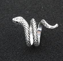 2020 модное кольцо унисекс из нержавеющей стали в стиле панк серебряное кольцо Кобра креативное простое кольцо со змеей 2024 - купить недорого