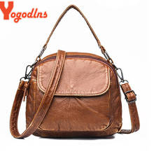 Yogodlns 2021 брендовая дизайнерская женская сумка-мессенджер через плечо из мягкой кожи сумка на плечо Высококачественная модная женская сумка роскошная сумка 2024 - купить недорого
