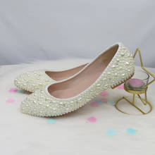 Sapatos de salto alto com pérolas marfim, feminino, sapatos de festa para mulheres, salto alto, brilhante, da moda 2024 - compre barato