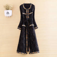 High-end Autumn And Winter New Women Boutique Dress Embroidery Socialite Elegant Lady slim Thick A-line Party Dress S-XL 2024 - buy cheap