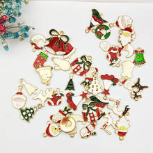 10pcs/lot Alloy Enamel Santa Claus Christmas Tree Shoe Deer Snowflake Charms Pendant Jewelry Making Christmas Decoration FX614 2024 - buy cheap